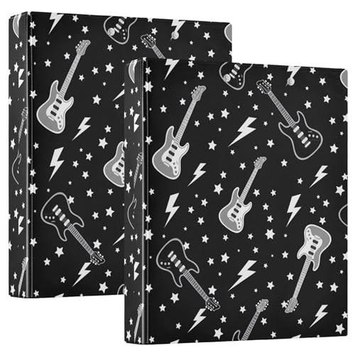Rock Guitar 3,8 cm Ordner mit 3 Ringen, 200 Blatt, niedliche Portfolio-Mappen, Blumenmuster, runder Ringordner, 31,5 x 27 x 6 cm, 1 Stück Rock Guitar 3,8 cm Ordner mit 3 Ringen, 200 Blatt, niedliche Portfolio-Mappen, Blumenmuster, runder Ringordner, 31,5 x 27 x 6 cm, 1 Stück von Joitme