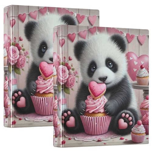 Romantic Panda Valentine Cupcake 3-Ringordner, 3,8 cm, für 200 Blatt, Designer-Klemmbrett, runder Ring, robuster Ordner, 31,5 x 27 x 6 cm, 2 Stück Romantic Panda Valentine Cupcake 3-Ringordner, 3,8 cm, für 200 Blatt, Designer-Klemmbrett, runder Ring, robuster Ordner, 31,5 x 27 x 6 cm, 2 Stück von Joitme