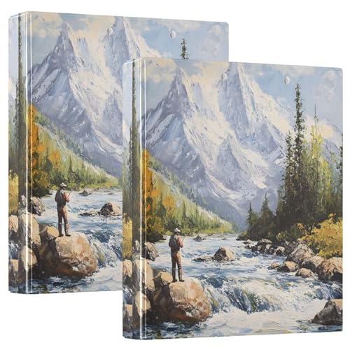 Scenic Fliegenfischen Mountain River 3,8 cm Ordner mit 3 Ringen für 200 Blatt, niedliches Klemmbrett, Blumenmuster, runder Ringbuch, 31,5 x 27 x 6 cm, 1 Stück Scenic Fliegenfischen Mountain River 3,8 cm Ordner mit 3 Ringen für 200 Blatt, niedliches Klemmbrett, Blumenmuster, runder Ringbuch, 31,5 x 27 x 6 cm, 1 Stück von Joitme