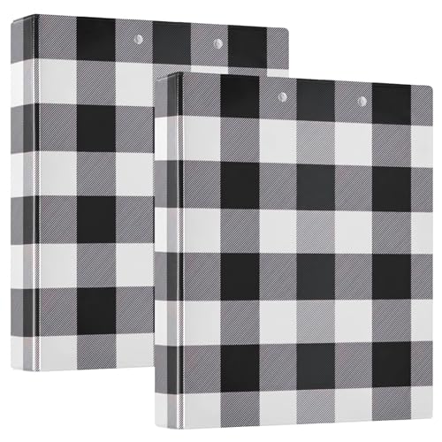 Schwarz-weißes Büffelkaro, 3,8 cm, 3 Ringe, 200 Blatt, niedliches Klemmbrett, Blumenmuster, rund, Präsentationsbuch, 31,5 x 27 x 6 cm, 1 Stück Schwarz-weißes Büffelkaro, 3,8 cm, 3 Ringe, 200 Blatt, niedliches Klemmbrett, Blumenmuster, rund, Präsentationsbuch, 31,5 x 27 x 6 cm, 1 Stück von Joitme