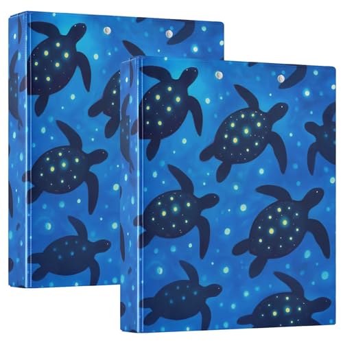 Sea Turtles Spots Blue Three Ring Binders, 3,8 cm, für 200 Blatt, niedliche Portfolio-Mappen, runder Ring-Büroordner, 31,5 x 27 x 6 cm, 1 Packung Sea Turtles Spots Blue Three Ring Binders, 3,8 cm, für 200 Blatt, niedliche Portfolio-Mappen, runder Ring-Büroordner, 31,5 x 27 x 6 cm, 1 Packung von Joitme