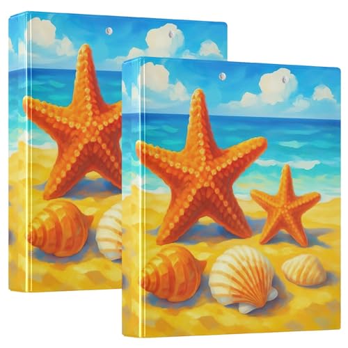 Seestern Muscheln Sandstrand 3,8 cm Ordner, 3 Ringe halten 200 Blatt, niedliche 3-Ring-Ordner, runder Ringordner, 31,5 x 27 x 6 cm, 1 Packung Seestern Muscheln Sandstrand 3,8 cm Ordner, 3 Ringe halten 200 Blatt, niedliche 3-Ring-Ordner, runder Ringordner, 31,5 x 27 x 6 cm, 1 Packung von Joitme