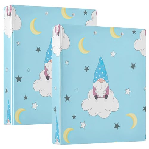 Skurrile Gnomes Clouds 3-Ringordner, 3,8 cm, für 200 Blatt, niedliches Blumenmuster, runder Ring, robuster Ordner, 31,5 x 27 x 6 cm, 2 Stück Skurrile Gnomes Clouds 3-Ringordner, 3,8 cm, für 200 Blatt, niedliches Blumenmuster, runder Ring, robuster Ordner, 31,5 x 27 x 6 cm, 2 Stück von Joitme