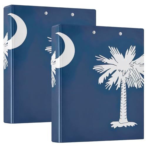 South Carolina Ringbuch mit 3 Ringen, 3,8 cm, für 200 Blatt, niedliches Klemmbrett, runder Ringplaner, 31,5 x 27 x 6 cm, 2 Stück von Joitme
