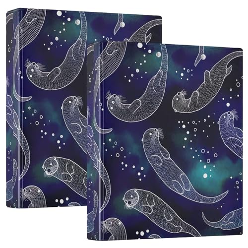 Space Otters Ocean 3,8 cm Ordner mit 3 Ringen, 200 Blatt, niedliche Portfolio-Ordner, runder Ringordner, 31,5 x 27 x 6 cm, 2 Stück Space Otters Ocean 3,8 cm Ordner mit 3 Ringen, 200 Blatt, niedliche Portfolio-Ordner, runder Ringordner, 31,5 x 27 x 6 cm, 2 Stück von Joitme