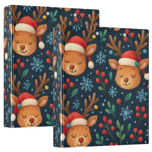 Süßes Rentier, dunkelblau, 3,8 cm, 3 Ringordner, für 200 Blatt, niedliche Notizbuchordner, runder Ring, Rezeptbuch, 31,5 x 27 x 6 cm, 1 Packung Süßes Rentier, dunkelblau, 3,8 cm, 3 Ringordner, für 200 Blatt, niedliche Notizbuchordner, runder Ring, Rezeptbuch, 31,5 x 27 x 6 cm, 1 Packung von Joitme