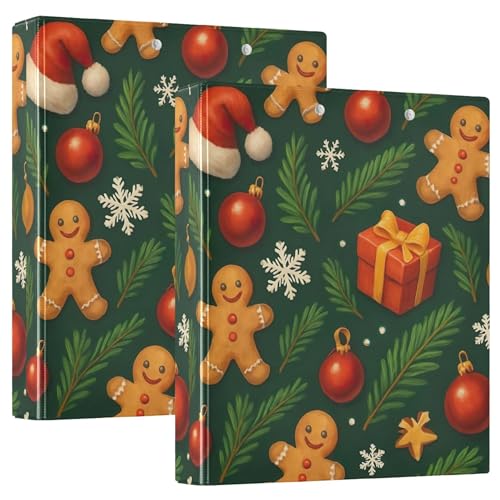 Süßes Weihnachts-Lebkuchengrün, 3,8 cm, 3 Ringordner, für 200 Blatt, niedliche Portfolio-Mappen, Blumenmuster, runder Ringordner, 31,5 x 27 x 6 cm, 1 Stück Süßes Weihnachts-Lebkuchengrün, 3,8 cm, 3 Ringordner, für 200 Blatt, niedliche Portfolio-Mappen, Blumenmuster, runder Ringordner, 31,5 x 27 x 6 cm, 1 Stück von Joitme
