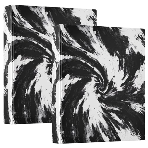 Tinte Spirale Sturm schwarz 3 Ringordner 1,5 Zoll Hold 200 Blatt niedlich Portfolio Ordner Runde Ring Planer Mappe, 31,5 x 27 x 6 cm, 2 Stück Tinte Spirale Sturm schwarz 3 Ringordner 1,5 Zoll Hold 200 Blatt niedlich Portfolio Ordner Runde Ring Planer Mappe, 31,5 x 27 x 6 cm, 2 Stück von Joitme
