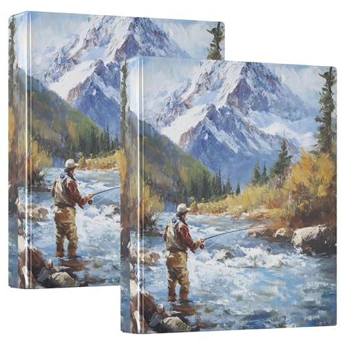 Tranquil Fisherman Mountain Stream 3-Ringbuch, 3,8 cm, für 200 Blatt, Kunstdruck-Klemmbrett, runder Ringbuch, Büroordner, 31,5 x 27 x 6 cm, 1 Stück Tranquil Fisherman Mountain Stream 3-Ringbuch, 3,8 cm, für 200 Blatt, Kunstdruck-Klemmbrett, runder Ringbuch, Büroordner, 31,5 x 27 x 6 cm, 1 Stück von Joitme