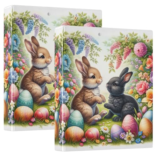 Verspielte Osterhasen Spring Joy 3-Ringbuch, 3,8 cm, für 200 Blatt, niedliche 3-Ring-Ordner, Blumenmuster, runder Ringbuch, 31,5 x 27 x 6 cm, 1 Packung Verspielte Osterhasen Spring Joy 3-Ringbuch, 3,8 cm, für 200 Blatt, niedliche 3-Ring-Ordner, Blumenmuster, runder Ringbuch, 31,5 x 27 x 6 cm, 1 Packung von Joitme