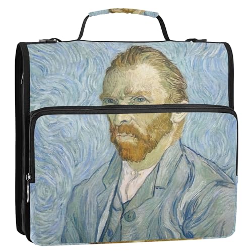 Vincent Vangogh Selbstporträt, 3,8 cm, 3-Ringordner, robuster Reißverschluss, Ordner, Schulordner, Tasche mit Schultergurt, Aufbewahrungsmappe mit Griff Vincent Vangogh Selbstporträt, 3,8 cm, 3-Ringordner, robuster Reißverschluss, Ordner, Schulordner, Tasche mit Schultergurt, Aufbewahrungsmappe mit Griff von Joitme