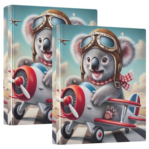 Vintage Pilot Koala-Flugzeug, 3,8 cm, für 200 Blatt, niedliches Klemmbrett, runder Ring, Spielrechnungsbuch, 31,5 x 27 x 6 cm, 2 Stück Vintage Pilot Koala-Flugzeug, 3,8 cm, für 200 Blatt, niedliches Klemmbrett, runder Ring, Spielrechnungsbuch, 31,5 x 27 x 6 cm, 2 Stück von Joitme