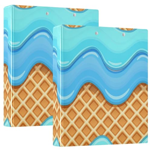 Waffle Splash Blue 3,8 cm 3-Ringordner für 200 Blatt, niedliche Portfolio-Ordner, runder Ring, Playbill Ordner, 31,5 x 27 x 6 cm, 1 Packung Waffle Splash Blue 3,8 cm 3-Ringordner für 200 Blatt, niedliche Portfolio-Ordner, runder Ring, Playbill Ordner, 31,5 x 27 x 6 cm, 1 Packung von Joitme