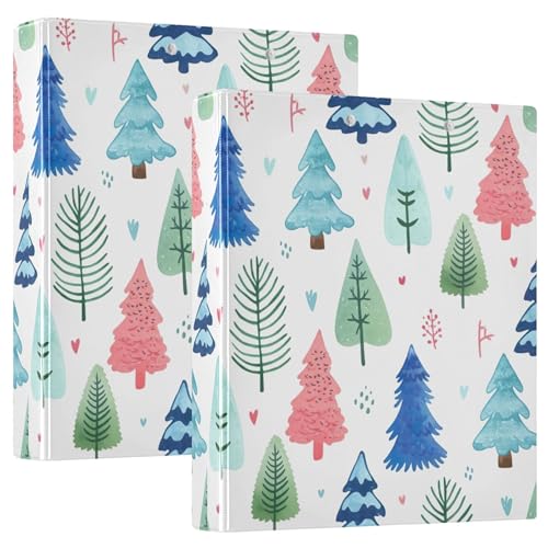 Weihnachtsbäume Winter 3 Ringbücher für 200 Blatt Cartoon-Notizbuch, runder Ringordner, 31,5 x 27 x 6 cm, 2 Stück Weihnachtsbäume Winter 3 Ringbücher für 200 Blatt Cartoon-Notizbuch, runder Ringordner, 31,5 x 27 x 6 cm, 2 Stück von Joitme