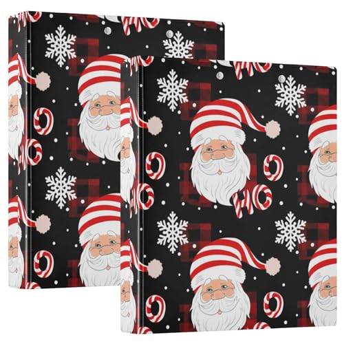 Weihnachtsmann-Ordner mit 3 Ringen, 3,8 cm, für 200 Blatt, niedliches Klemmbrett, runder Ringplaner, 31,5 x 27 x 6 cm, 2 Stück Weihnachtsmann-Ordner mit 3 Ringen, 3,8 cm, für 200 Blatt, niedliches Klemmbrett, runder Ringplaner, 31,5 x 27 x 6 cm, 2 Stück von Joitme