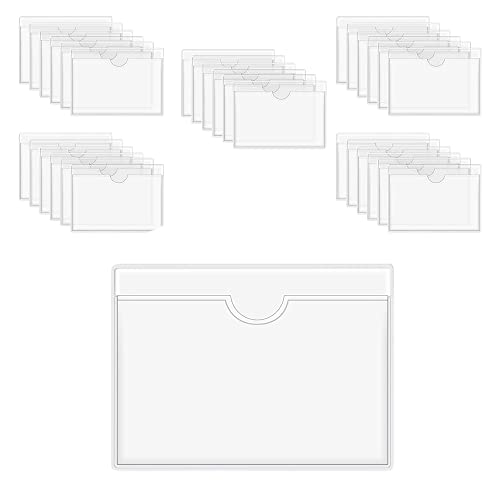 60 Stück – Klebehalter für Karten, transparent, für Bibliothek, Kartenhalter oben offen für Karten von Jojomino