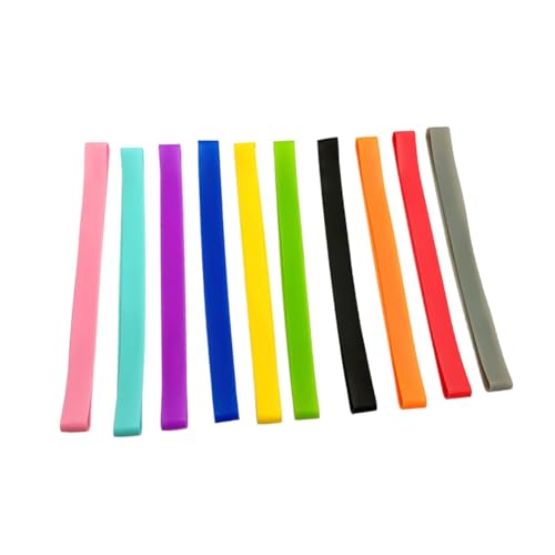 10 Stück Silikon-Gummibänder, wiederverwendbare Verpackungen für Bücher, Schachteln, Teller, Haushalt, Restaurant, Organisation, mehrfarbig, 14 x 1 cm von Jojomis
