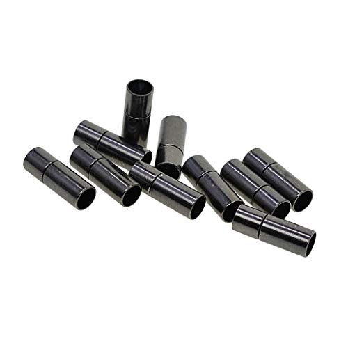 10 Stücke DIY Magnetische Verschlüsse für Armband und Halskette, 6mm Bajonettverschluss Silber gefüllt, Schmuckherstellung Zubehör- Schwarz 5 mm von Jojomis
