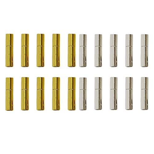 10 Stücke DIY Magnetische Verschlüsse für Armband und Halskette, 6mm Bajonettverschluss Silber gefüllt, Schmuckherstellung Zubehör- Silber 3mm+Gold 3mm von Jojomis