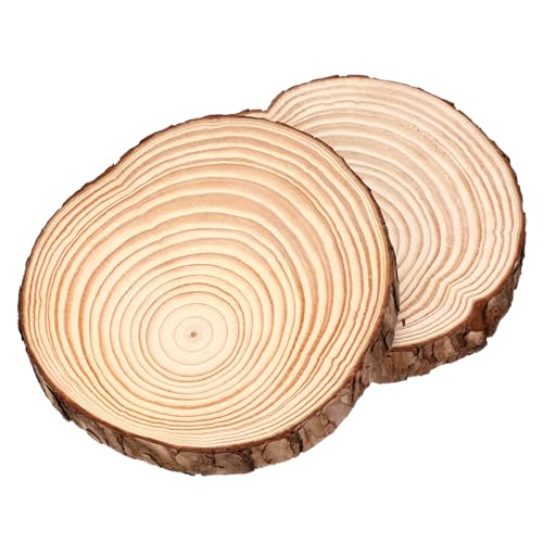 2 unlackierte Holzscheiben mit Rinde, 18–20 cm Durchmesser, 2 cm Dicke, für DIY Handwerk und Heimdekoration 2 unlackierte Holzscheiben mit Rinde, 18–20 cm Durchmesser, 2 cm Dicke, für DIY Handwerk und Heimdekoration von Jojomis