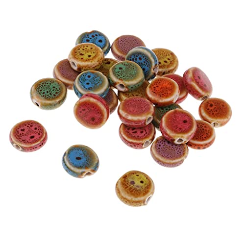 30 Flache Runde Keramikperlen - DIY Spacer Perlen für Schmuckdesigns, Vintage Stil, 14mm Durchmesser 30 Flache Runde Keramikperlen - DIY Spacer Perlen für Schmuckdesigns, Vintage Stil, 14mm Durchmesser von Jojomis