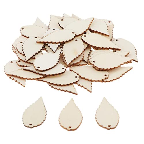 50 Stück unlackierte Holzblätter Ausschnitte für Bastelarbeiten, Heimdekoration, Geschenkanhänger, 5,1 cm 50 Stück unlackierte Holzblätter Ausschnitte für Bastelarbeiten, Heimdekoration, Geschenkanhänger, 5,1 cm von Jojomis