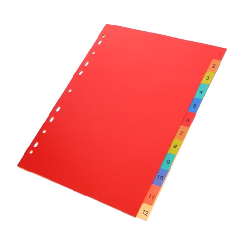 A4-Registerblätter mit 12 Registerkarten, lose Blätter, rotes PP-Material, Organisation von Schul- und Bürodokumenten A4-Registerblätter mit 12 Registerkarten, lose Blätter, rotes PP-Material, Organisation von Schul- und Bürodokumenten von Jojomis