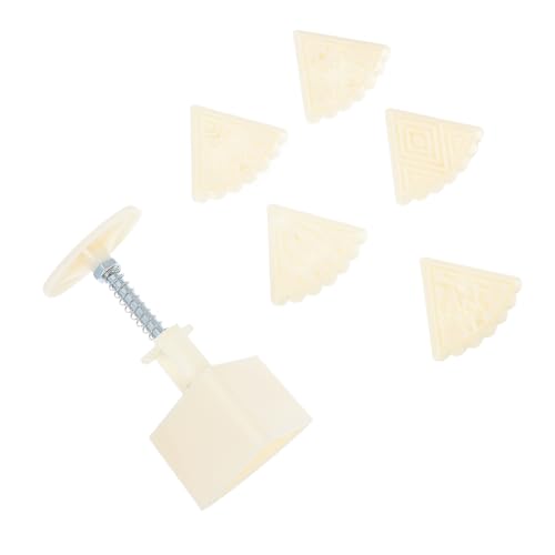 Dreieckiges Handpressformen-Set mit Blumenschablonen für Mondkuchen, Beige, Backzubehör, 6 x 6 cm, Küchenutensilien von Jojomis