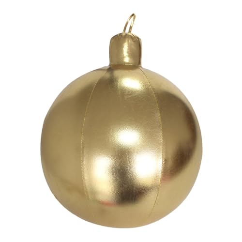 Großer aufblasbarer Weihnachtsballballballballon, lustige Ornamente, festliche Dekoration für Winterterrasse, drinnen und draußen, 40 x 40 x 54 cm, Gold von Jojomis