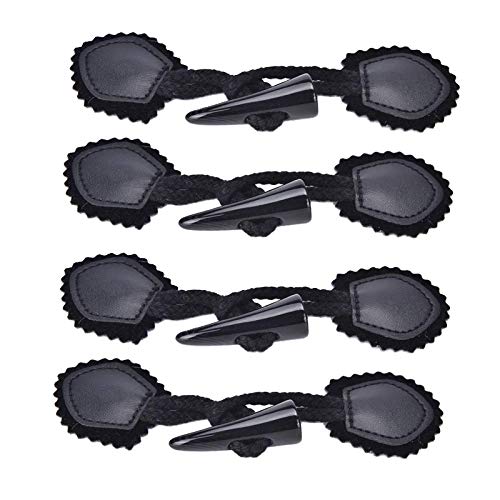 Jojomis Knebelverschlussknöpfe aus schwarzem Leder für Mäntel, Jacken, Duffles, Schals, 4 Paar – perfekt zum Nähen von DIY-Bekleidungshandwerk Jojomis Knebelverschlussknöpfe aus schwarzem Leder für Mäntel, Jacken, Duffles, Schals, 4 Paar – perfekt zum Nähen von DIY-Bekleidungshandwerk von Jojomis