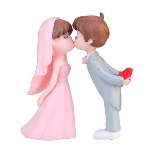 Rustikale Hochzeitstortendekoration, Braut und Bräutigam, PVC, Miniaturfigur, Sand, Tischdekoration, Verlobung, Jahrestag, Grau von Jojomis