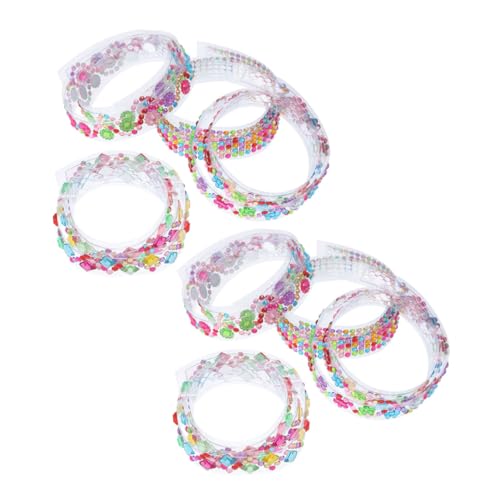 Selbstklebende Strass-Bänder, 8 Rollen, dekorative Aufkleberbänder zum Basteln, verschiedene Farben, Glitzerband für Scrapbooking und Heimdekoration von Jojomis