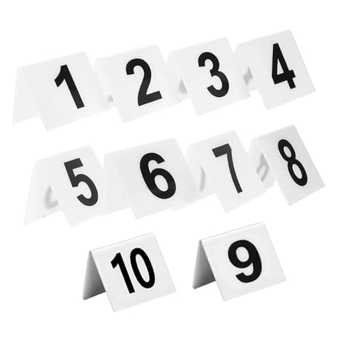 Tischnummern, doppelseitig, modern, nummeriert, Tischzelte, Acrylschilder und Halter, Zahlen, Karten, Schilder für Party-Empfang, 10 Stück Tischnummern, doppelseitig, modern, nummeriert, Tischzelte, Acrylschilder und Halter, Zahlen, Karten, Schilder für Party-Empfang, 10 Stück von Jojomis
