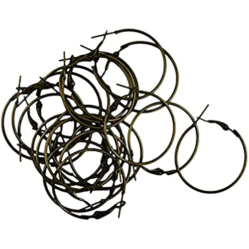 jojomis 20 Stück 30 mm runde Creolen mit Klappbügel für Ohrringe, bronzefarben jojomis 20 Stück 30 mm runde Creolen mit Klappbügel für Ohrringe, bronzefarben von Jojomis