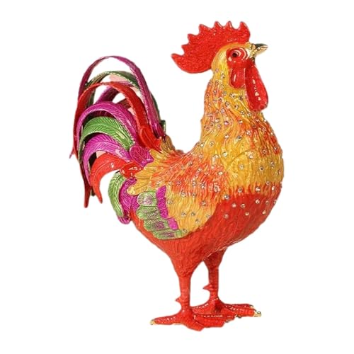 jojomis Emaillierte Schmuckschatulle mit Hahn, kreative dekorative Schmuckschatulle für Ohrringe, Wohnzimmerdekoration jojomis Emaillierte Schmuckschatulle mit Hahn, kreative dekorative Schmuckschatulle für Ohrringe, Wohnzimmerdekoration von Jojomis
