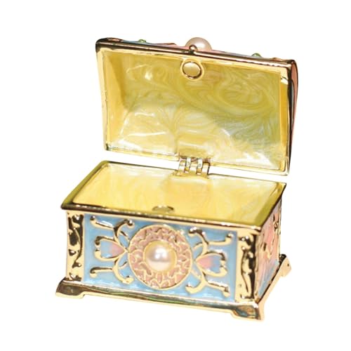 jojomis Schatztruhe Schmuckschatulle Andenken Geschenkbox Metall Schmuck Organizer Kreative Aufbewahrungsbox für Ohrringe, Halsketten, Ringe jojomis Schatztruhe Schmuckschatulle Andenken Geschenkbox Metall Schmuck Organizer Kreative Aufbewahrungsbox für Ohrringe, Halsketten, Ringe von Jojomis