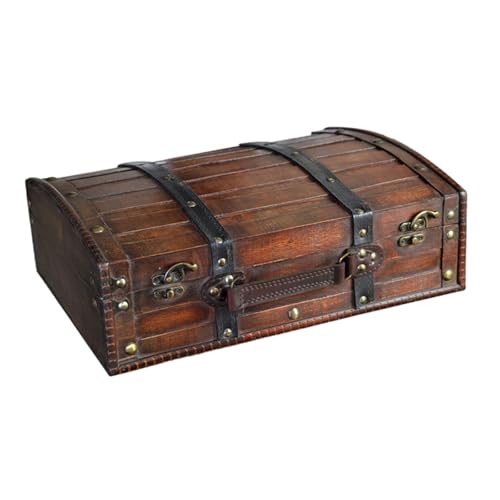 jojomis Schmuckschatulle aus Holz, Vintage-Schatztruhe, Organizer für Armbänder, Fußkettchen, Manschettenknöpfe, Halsketten, Schlafsaal-Dekoration jojomis Schmuckschatulle aus Holz, Vintage-Schatztruhe, Organizer für Armbänder, Fußkettchen, Manschettenknöpfe, Halsketten, Schlafsaal-Dekoration von Jojomis