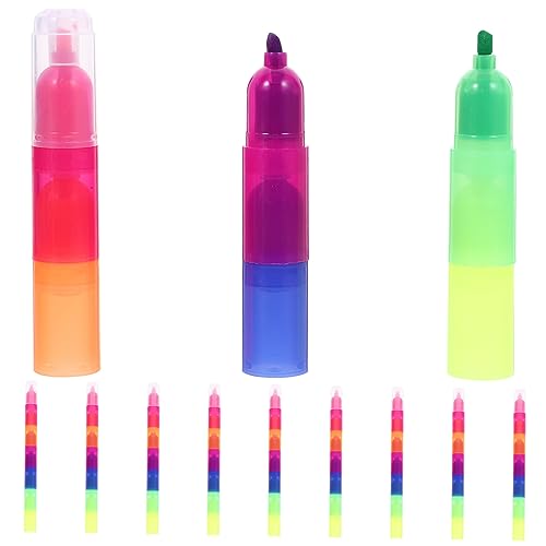 jojomis Stapelbare Textmarker, ästhetische fluoreszierende Marker zum Notieren und Lernen, kreative Regenbogen-Textmarker für Erwachsene, 10 Stück von Jojomis
