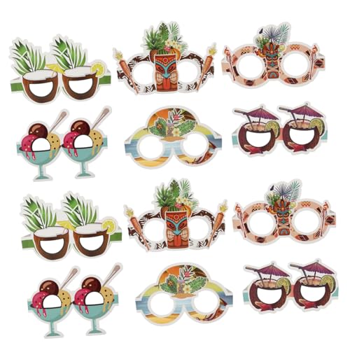 jojomis Tropische Luau-Papierbrillenrahmen – lustige Brillen für Sommerpartys und Foto-Requisiten, 12 Stück jojomis Tropische Luau-Papierbrillenrahmen – lustige Brillen für Sommerpartys und Foto-Requisiten, 12 Stück von Jojomis