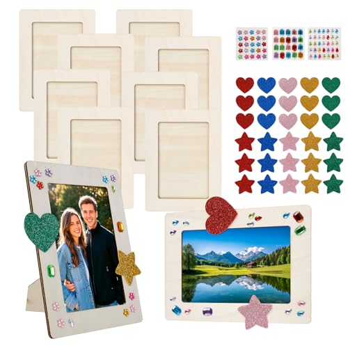 10 Stück Bilderrahmen Holz Set zum Bemalen, 20x15cm Bilderrahmen Bastelset Kinder mit Glitzersteine & Sticker, Holzbilderrahmen zum Bemalen Holzrahmen Basteln Kinder fur Kindergeburtstag Basteln(holz) 10 Stück Bilderrahmen Holz Set zum Bemalen, 20x15cm Bilderrahmen Bastelset Kinder mit Glitzersteine & Sticker, Holzbilderrahmen zum Bemalen Holzrahmen Basteln Kinder fur Kindergeburtstag Basteln(holz) von Jokapy