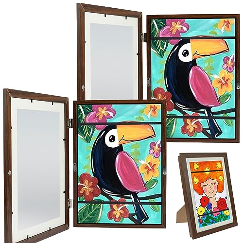 2 Stück Bilderrahmen Kinderzeichnungen A4, Kinder Kunst rahmen Aufklappbar, Kinder Kunstrahmen Frontöffnung, Befüllbarer Klapprahmen zur Aufbewahrung&Darstellung von Kinderzeichnungen (Braun, 2Pcs) 2 Stück Bilderrahmen Kinderzeichnungen A4, Kinder Kunst rahmen Aufklappbar, Kinder Kunstrahmen Frontöffnung, Befüllbarer Klapprahmen zur Aufbewahrung&Darstellung von Kinderzeichnungen (Braun, 2Pcs) von Jokapy