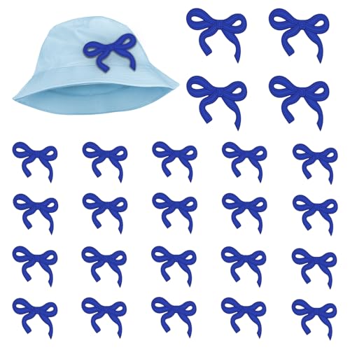 25 pcs Polyestereisen auf Bugfleck Gute Adhäsion Bogenstickstätte Patch nicht verblassende Nähen bestickte Applikationen Fügen Sie Schönheit für Kleidung hinzu(Dunkelblau) von Jokapy