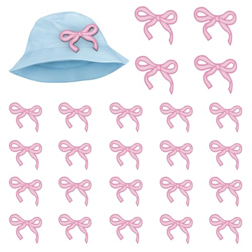 25 pcs Polyestereisen auf Bugfleck Gute Adhäsion Bogenstickstätte Patch nicht verblassende Nähen bestickte Applikationen Fügen Sie Schönheit für Kleidung hinzu(Rosa) von Jokapy