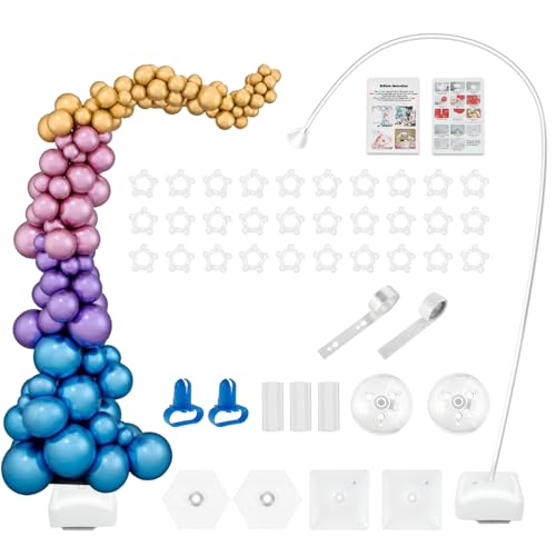 Ballonbogen-Set, wiederverwendbar, Set mit verstellbarem Ballonbogen, mit Wasserbasis und Stäbchen aus langlebigen Fasern, für Dekorationen von Geburtstagsfeiern, Hochzeiten (2,5 m) von Jokapy