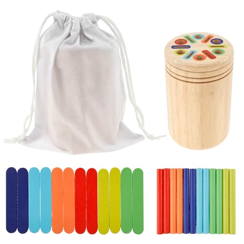 Farbsortierspielzeug Holzfarbe Matching Toys Educational Fine Motor Developmental Toys Fun Farb Sorting Vorschullernaktivitäten Montessori Spielzeug für Kleinkinder Kinder Jungen Mädchen von Jokapy
