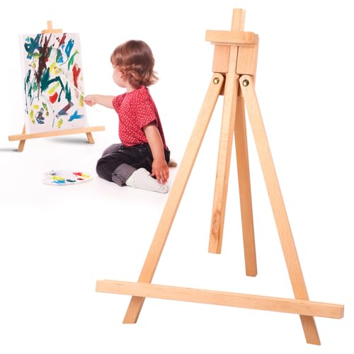 Holzmalerei Staffelei faltbar Dreieck Desktop Staffel Stabil unterstützt Kunstmalerhöhe Verstellbares Bildstativ für Künstler(holz) von Jokapy