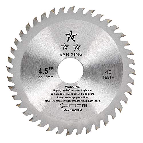 Jokapy Kreissägeblatt 115 mm mit 40 Zähnen, Wolframkarbid, für Holz und Kunststoff, Winkelschleifer, Innendurchmesser 22,2 mm Jokapy Kreissägeblatt 115 mm mit 40 Zähnen, Wolframkarbid, für Holz und Kunststoff, Winkelschleifer, Innendurchmesser 22,2 mm von Jokapy