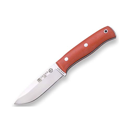 Joker Lynx 111 Bushcraft Messer – 10,5 cm Böhler N695 Klinge – Verschiedene Griffe & Scheiden – Für Jagd, Angeln, Camping & Wandern geeignet (Nussbaumholz, Kydex-Scheide + Feuerstarter) von Joker