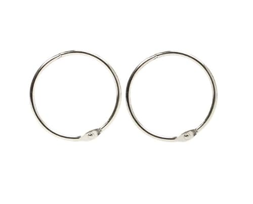 Ringbuchringe für lose Blätter, Metall, für Schule, Büro, Karteikarten, Lernkarten und Schlüsselanhänger, 25 mm, 50 Stück Ringbuchringe für lose Blätter, Metall, für Schule, Büro, Karteikarten, Lernkarten und Schlüsselanhänger, 25 mm, 50 Stück von Jokupey