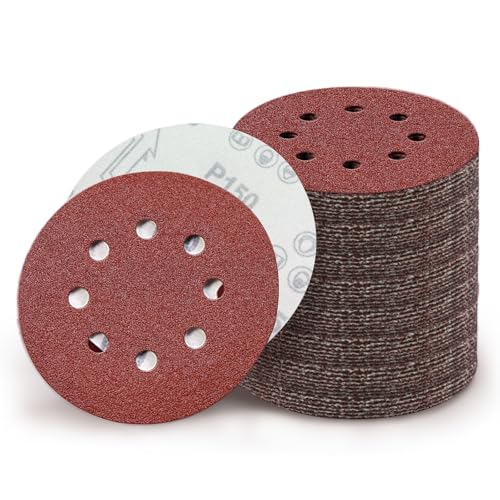 100 Stück Schleifpapier 125mm Klett,8 Loch Rund Schleifscheiben Set,Schleifblätter für Exzenterschleifer,Schleifscheibe je 10x P40,P60,P80,P100,P120,P150,P180,P240,P320,P400,für Holz Metall von Jokureao